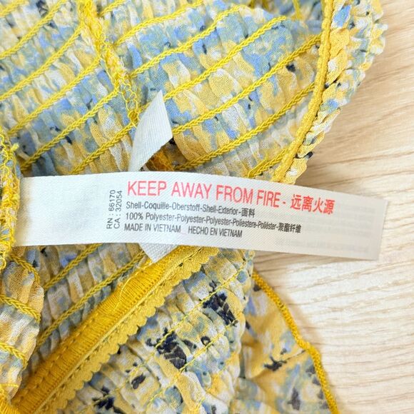 Intimately Free People Dream State Shorts Size XS Ruched Yellow Smocked Boho - Picture 5 of 9